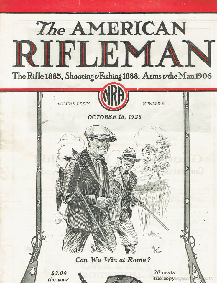American Rifleman October 1926 magazine back issue American Rifleman magizine back copy 