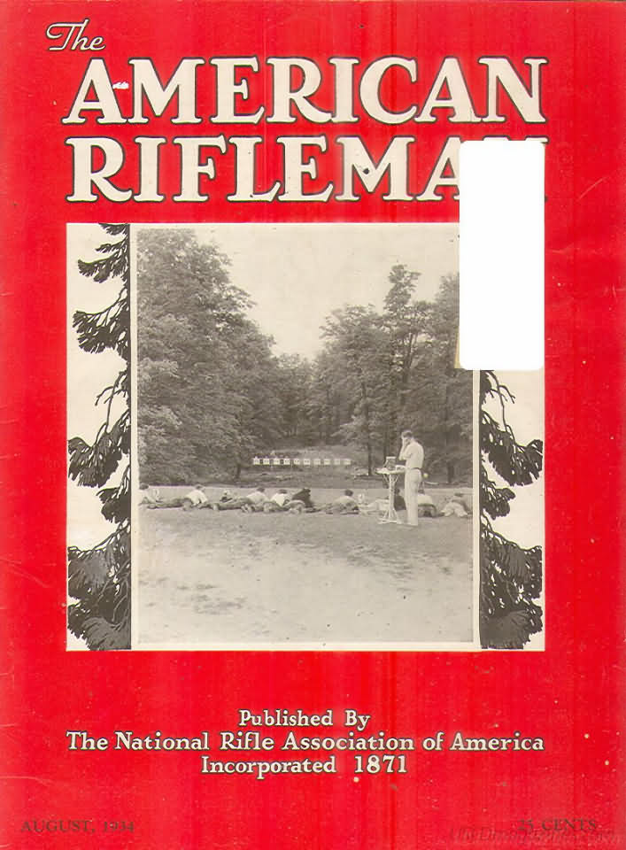 American Rifleman August 1934 magazine back issue American Rifleman magizine back copy 