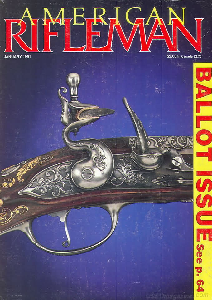 American Rifleman January 1991 magazine back issue American Rifleman magizine back copy 