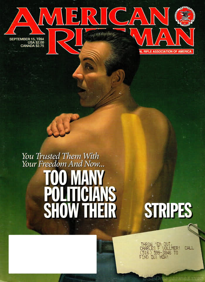 American Rifleman September 1994 magazine back issue American Rifleman magizine back copy 
