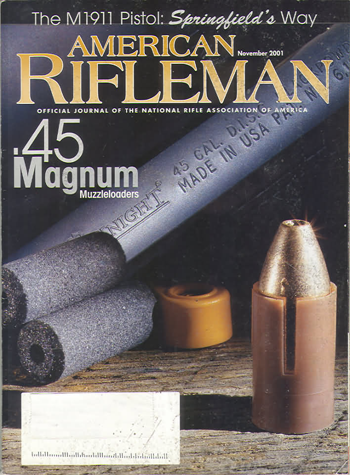 American Rifleman November 2001 magazine back issue American Rifleman magizine back copy 