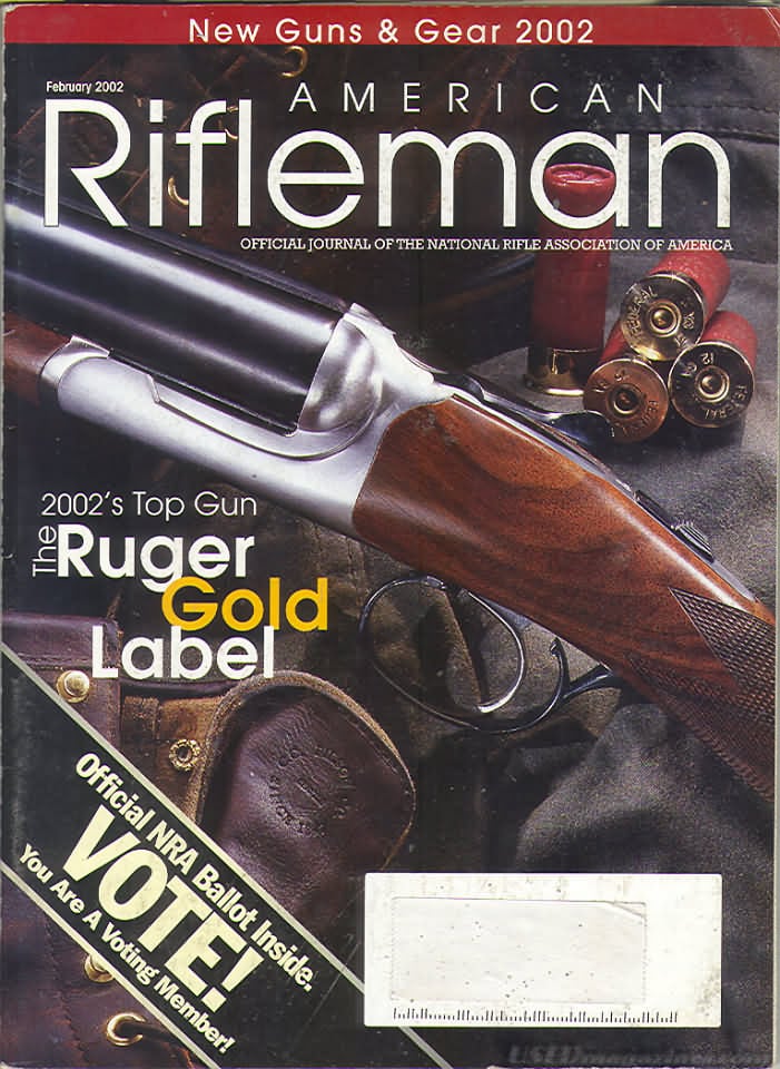 American Rifleman February 2002 magazine back issue American Rifleman magizine back copy 