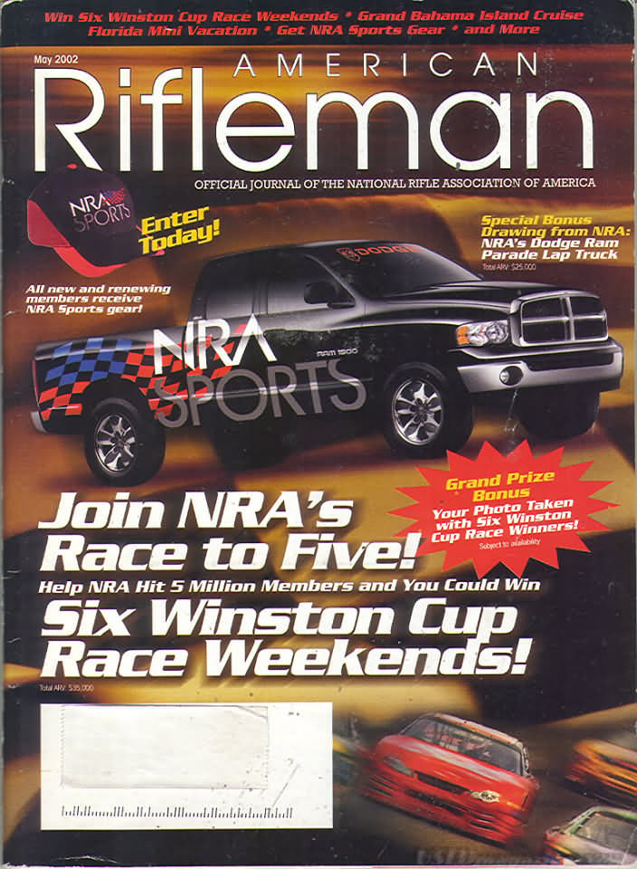 American Rifleman May 2002 magazine back issue American Rifleman magizine back copy 