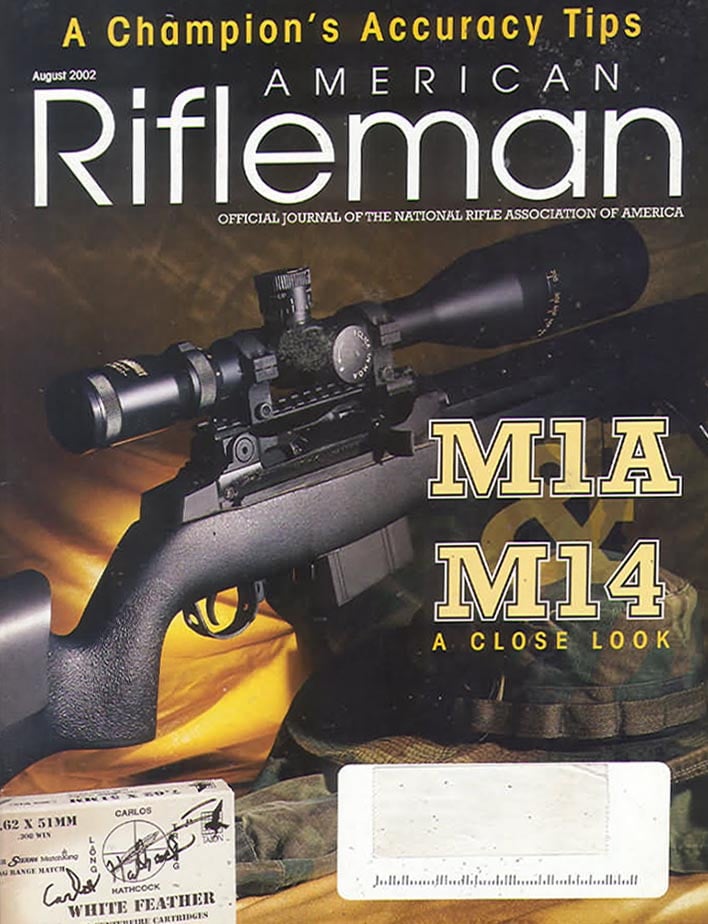 American Rifleman August 2002 magazine back issue American Rifleman magizine back copy 