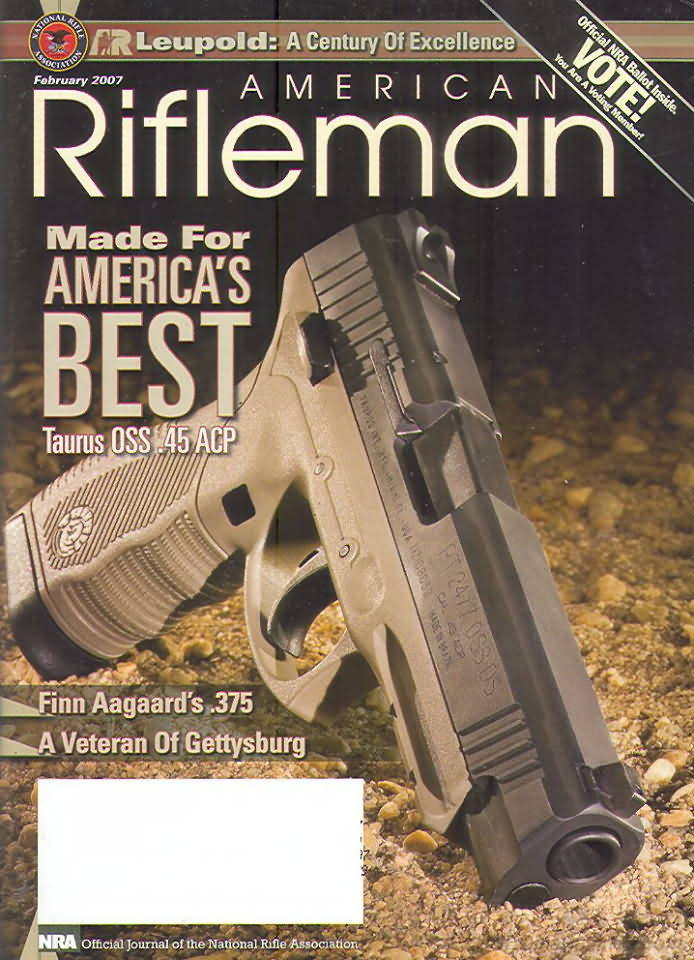 American Rifleman February 2007 magazine back issue American Rifleman magizine back copy 