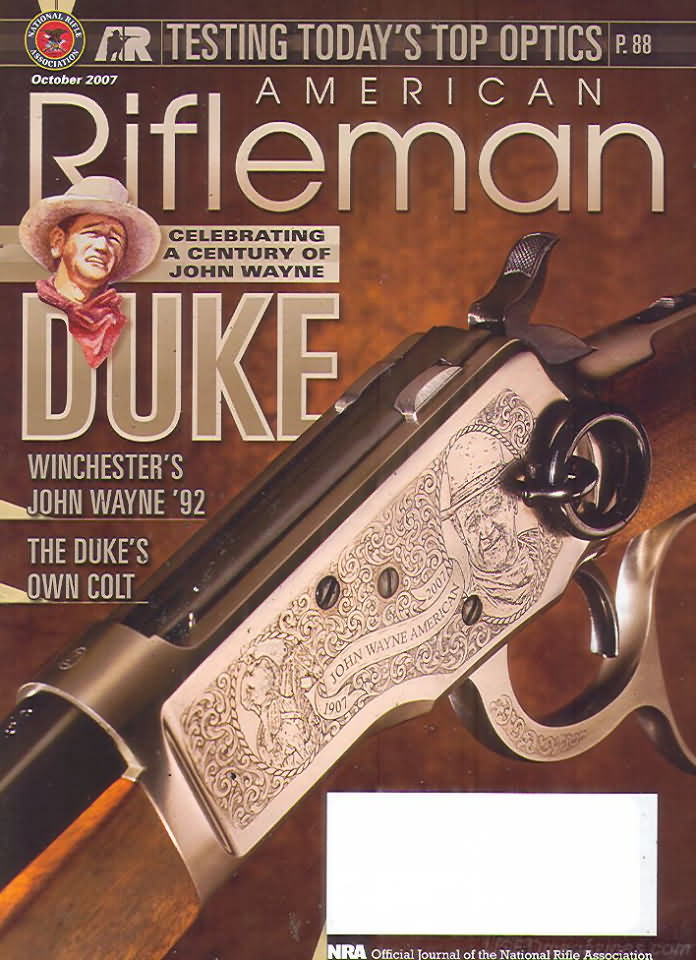 American Rifleman October 2007 magazine back issue American Rifleman magizine back copy 