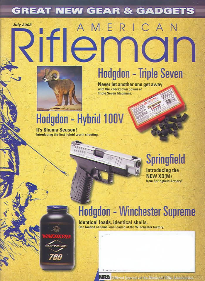 American Rifleman July 2008 magazine back issue American Rifleman magizine back copy 