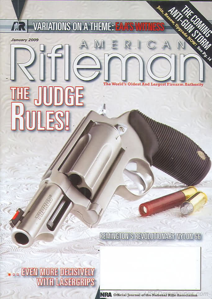 American Rifleman January 2009 magazine back issue American Rifleman magizine back copy 