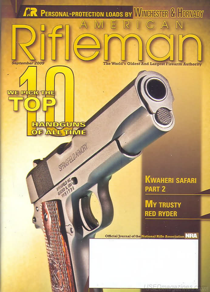 American Rifleman September 2009 magazine back issue American Rifleman magizine back copy 