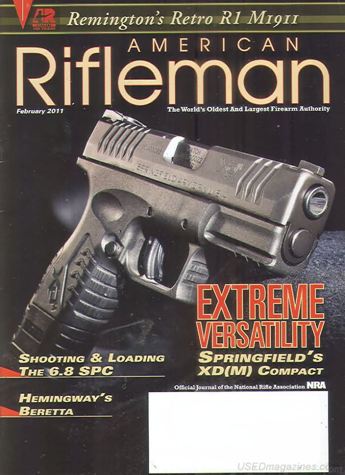 American Rifleman February 2011 magazine back issue American Rifleman magizine back copy 
