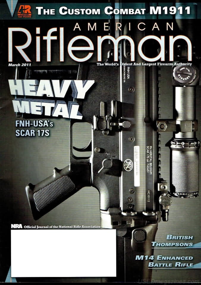 American Rifleman March 2011 magazine back issue American Rifleman magizine back copy 