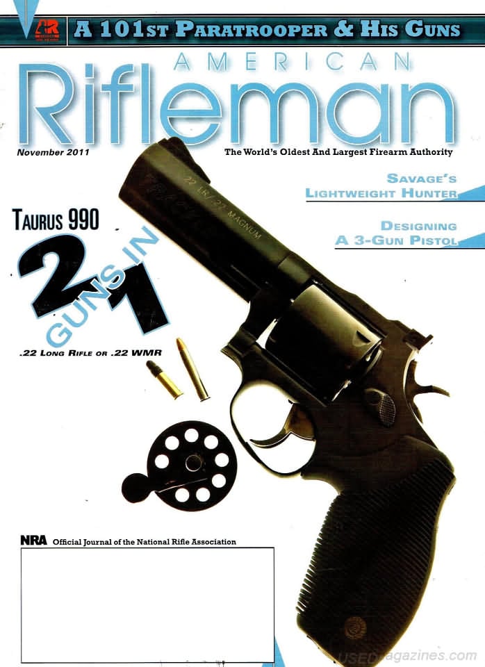 American Rifleman November 2011 magazine back issue American Rifleman magizine back copy 