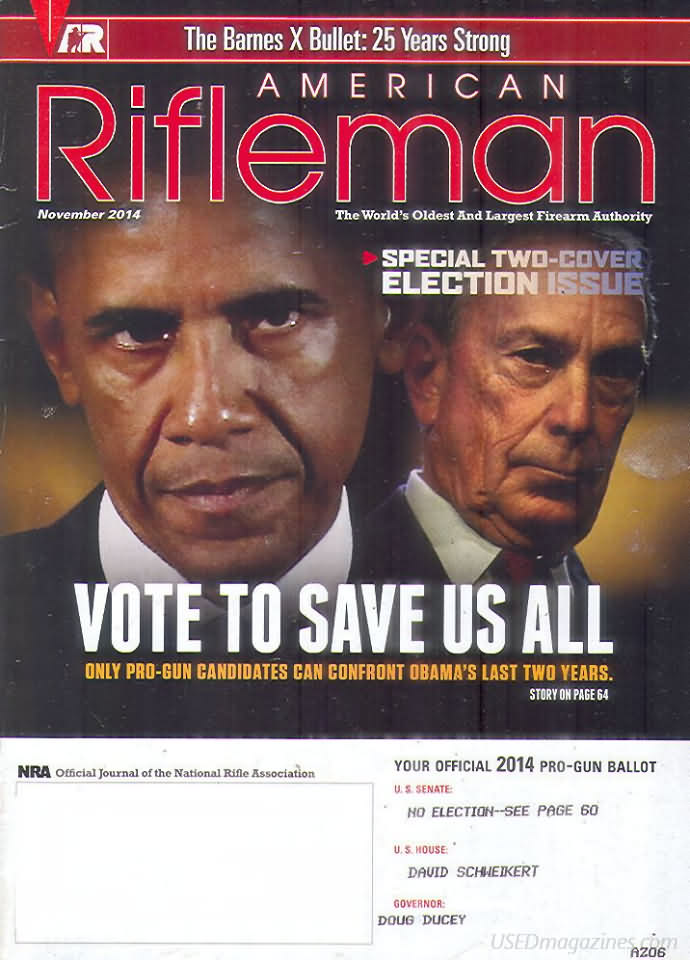 American Rifleman November 2014 magazine back issue American Rifleman magizine back copy 