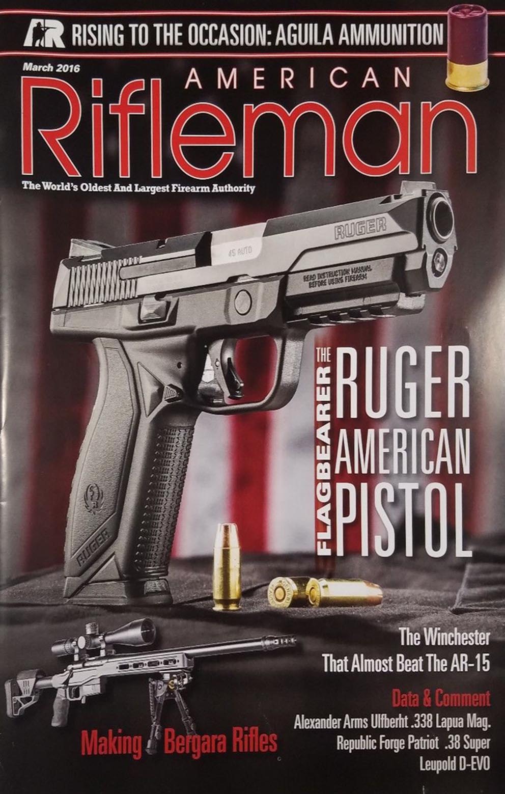 American Rifleman March 2016 magazine back issue American Rifleman magizine back copy 