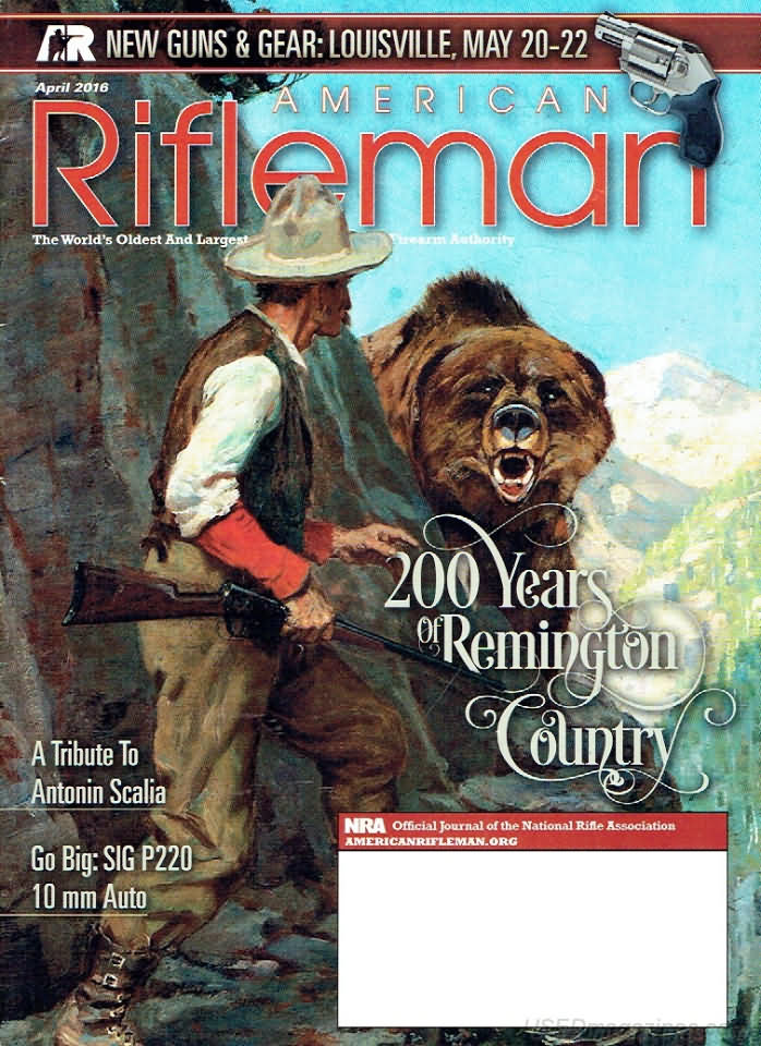 American Rifleman April 2016 magazine back issue American Rifleman magizine back copy 