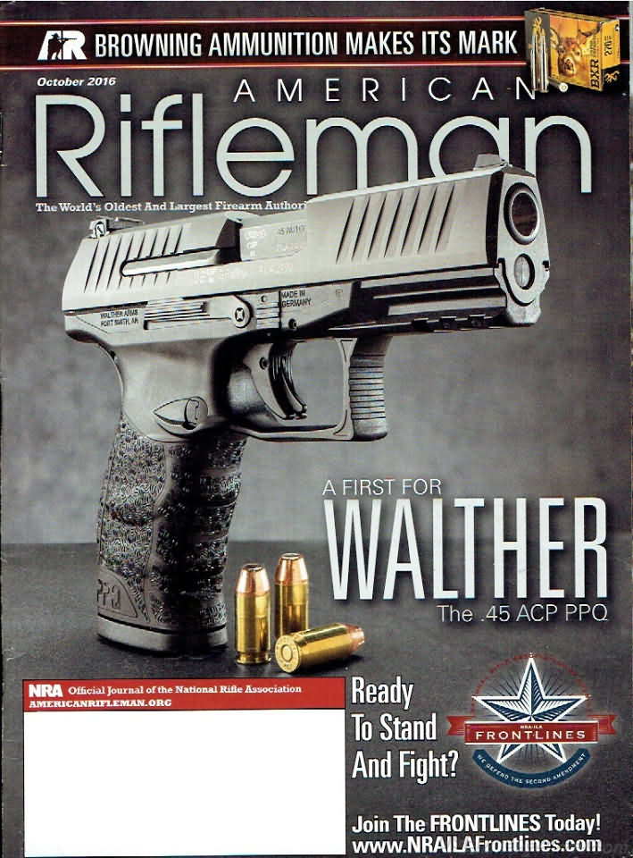 American Rifleman October 2016 magazine back issue American Rifleman magizine back copy 