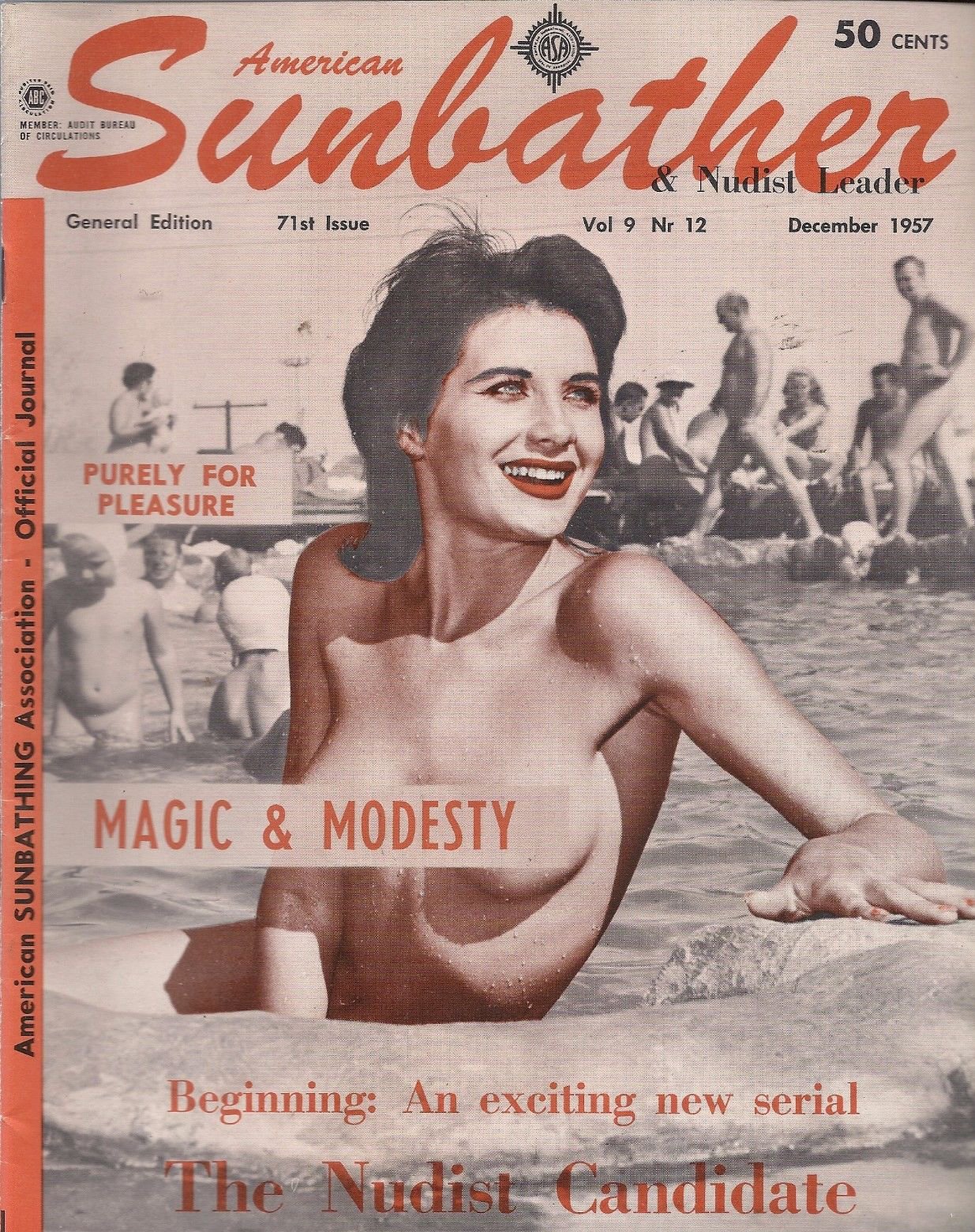 American Sunbather December 1957 magazine back issue American Sunbather magizine back copy 