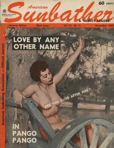 American Sunbather November 1958 magazine back issue American Sunbather magizine back copy 