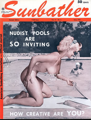 American Sunbather June 1961 magazine back issue American Sunbather magizine back copy 