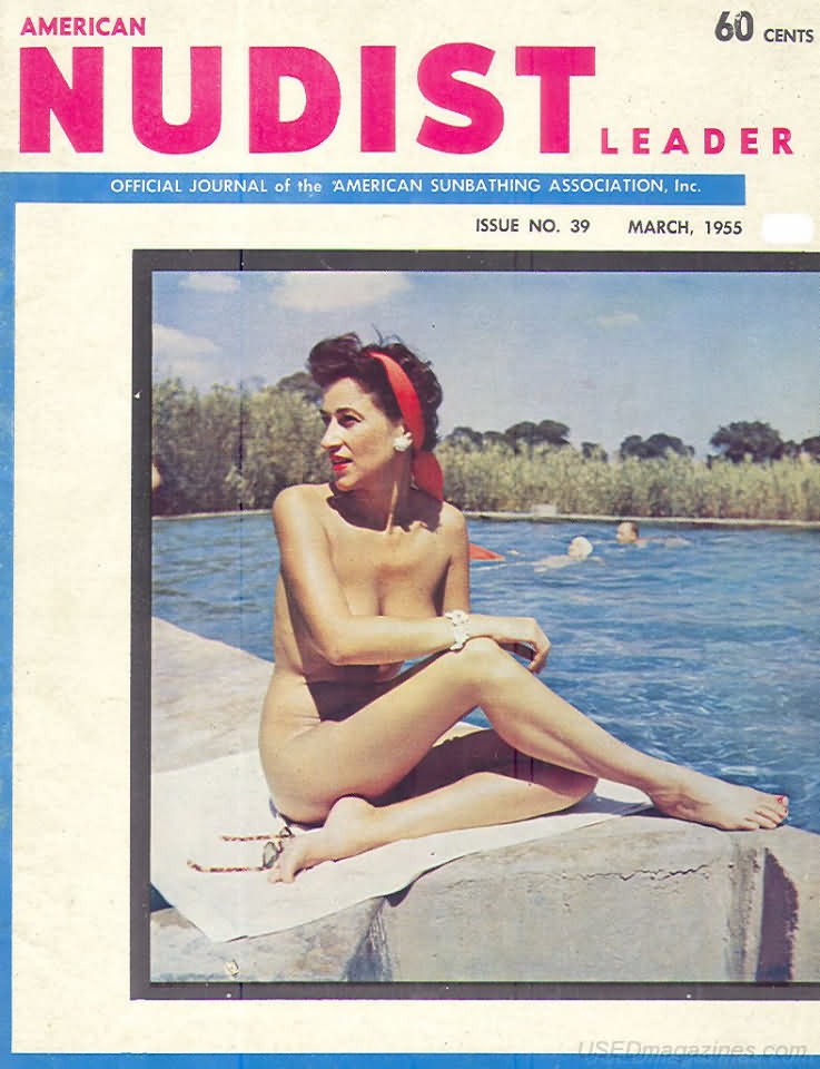 American Nudist Leader March 1955 magazine back issue American Nudist Leader magizine back copy 
