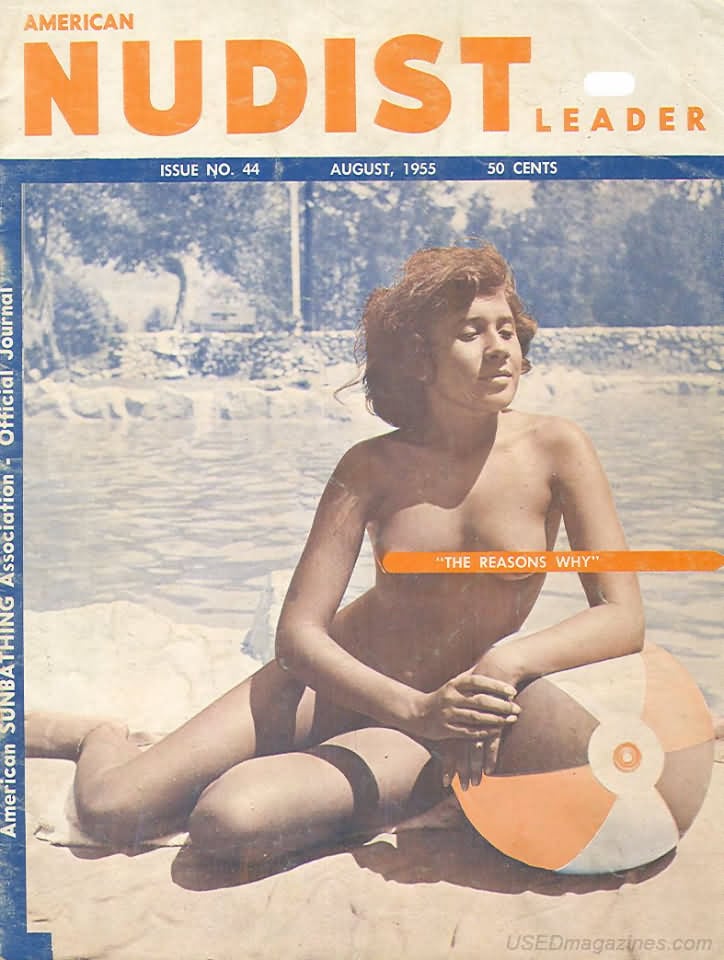 American Nudist Leader August 1955 magazine back issue American Nudist Leader magizine back copy 