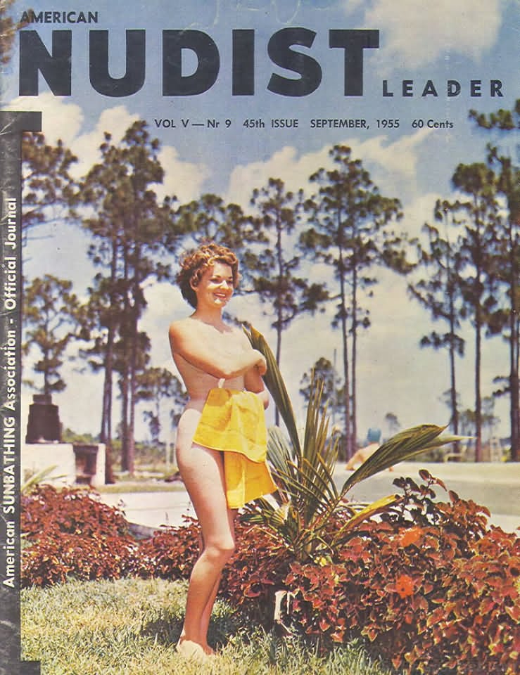 American Nudist Leader September 1955 magazine back issue American Nudist Leader magizine back copy 