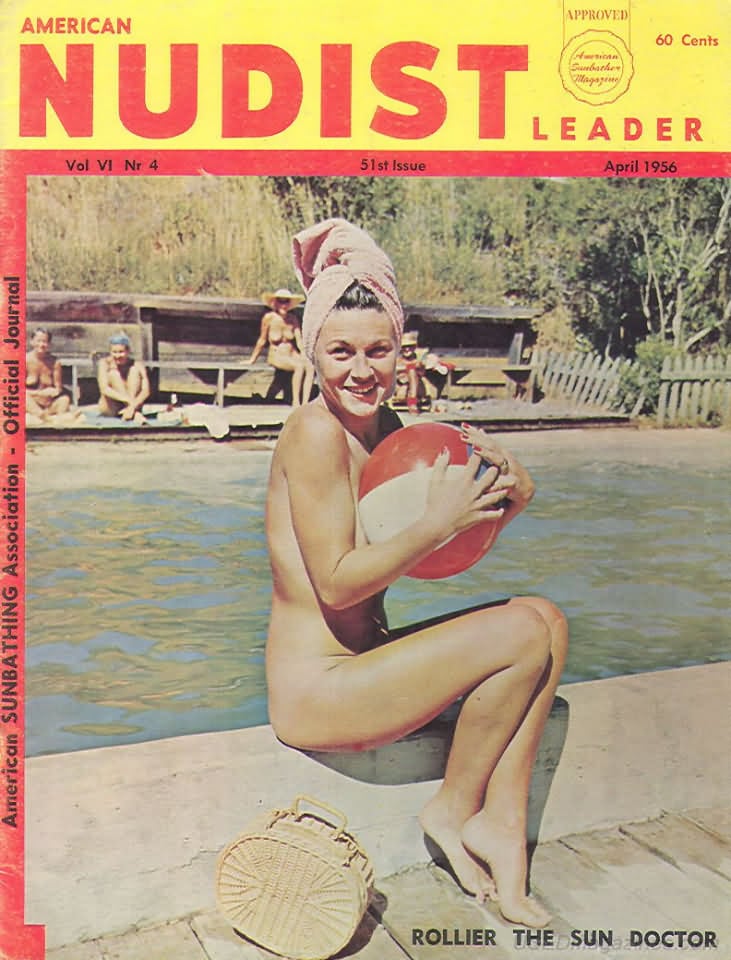 American Nudist Leader April 1956 magazine back issue American Nudist Leader magizine back copy 