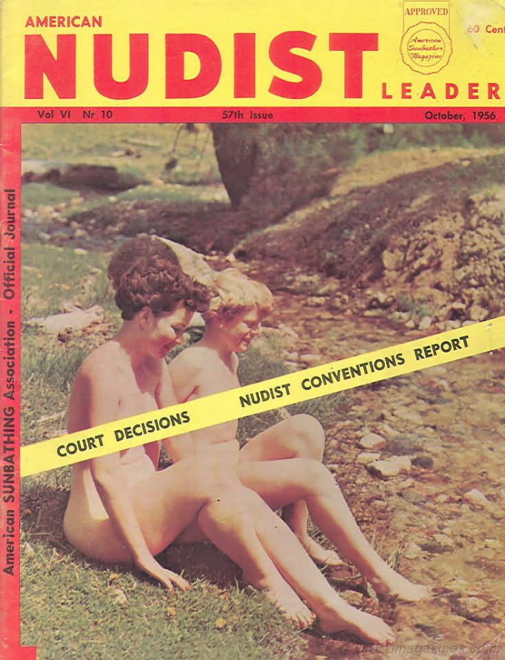 American Nudist Leader October 1956 magazine back issue American Nudist Leader magizine back copy 