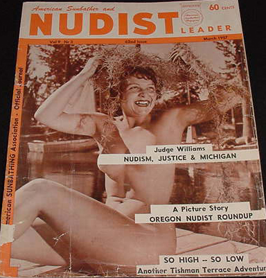 American Nudist Leader March 1957 magazine back issue American Nudist Leader magizine back copy 