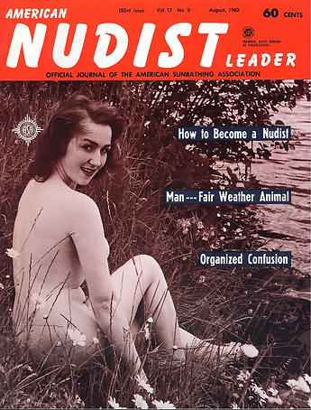 American Nudist Leader August 1960 magazine back issue American Nudist Leader magizine back copy 