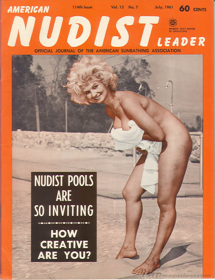 American Nudist Leader July 1961 magazine back issue American Nudist Leader magizine back copy 