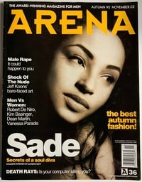 Sade magazine cover appearance Arena # 36, November 1992