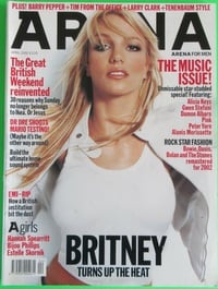 Britney Spears magazine cover appearance Arena # 121, April 2002