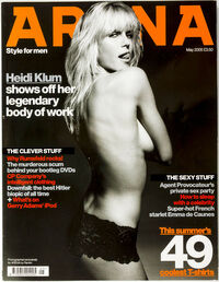 Heidi Klum magazine cover appearance Arena # 158, May 2005