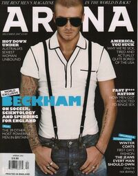 David Beckham magazine cover appearance Arena # 189, December 2007