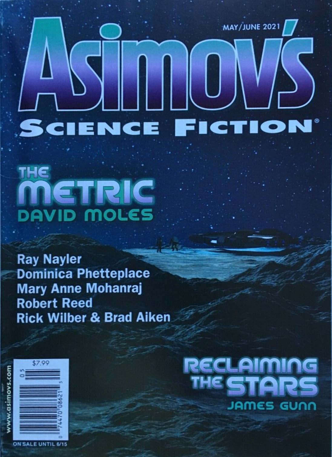 Asimov's Science Fiction May/June 2021 magazine back issue Asimov's Science Fiction magizine back copy 