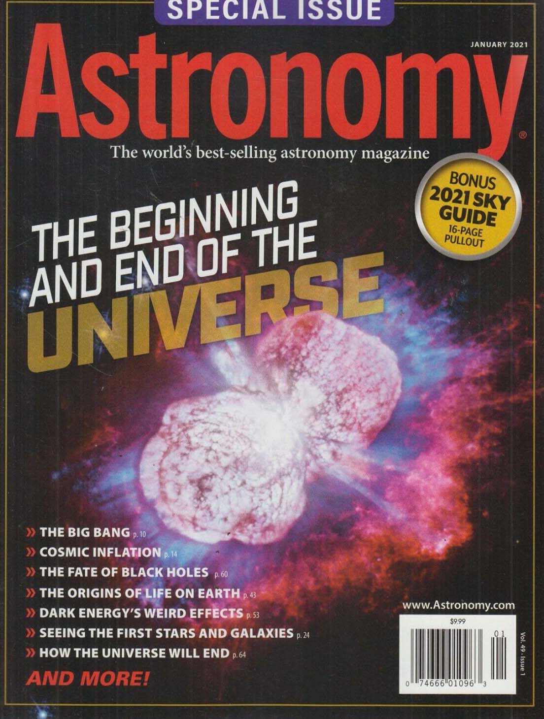 Astronomy January 2021 magazine back issue Astronomy magizine back copy 