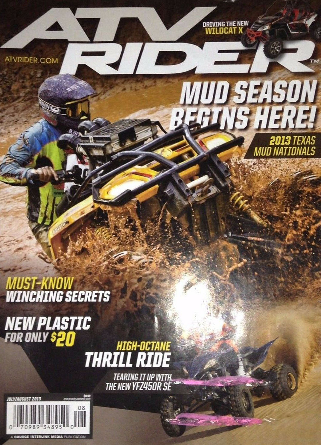 ATV Rider July/August 2013 magazine back issue ATV Rider magizine back copy 