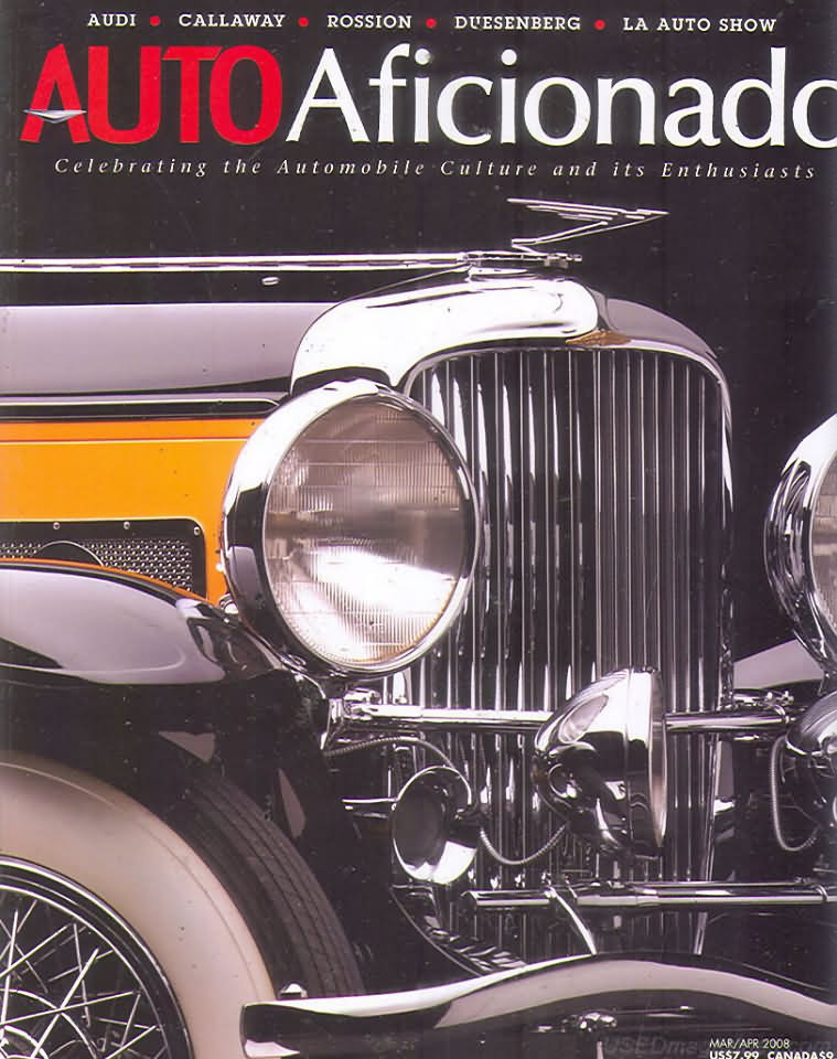 Auto Aficionado March/April 2008 magazine back issue Auto Aficionado magizine back copy 