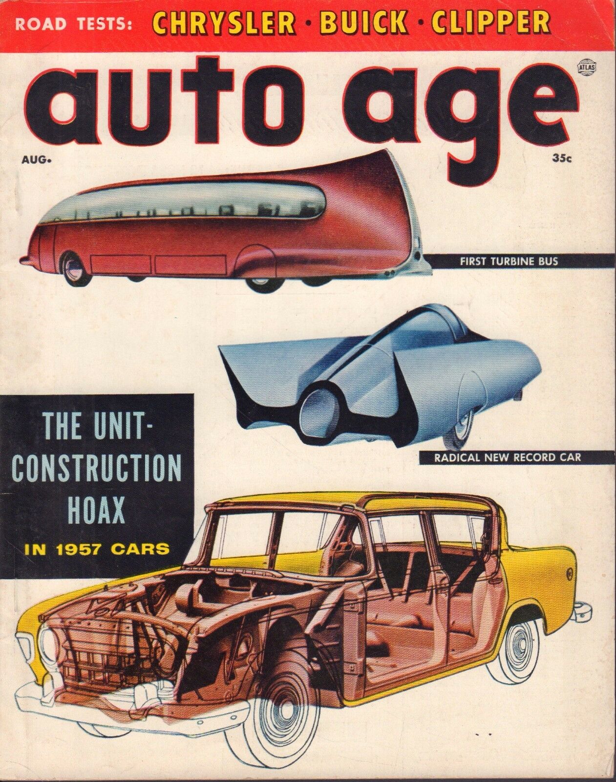 Auto Age August 1956 magazine back issue Auto Age magizine back copy 