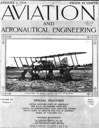 Aviation Week & Space Technology August 1919 magazine back issue cover image