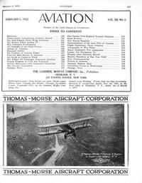 Aviation Week & Space Technology February 1922 magazine back issue cover image