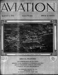 Aviation Week & Space Technology March 1922 magazine back issue cover image