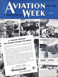 Aviation Week & Space Technology April 1952 magazine back issue cover image