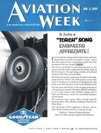 Aviation Week & Space Technology January 1955 magazine back issue cover image