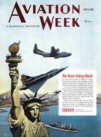 Aviation Week & Space Technology July 1955 magazine back issue cover image