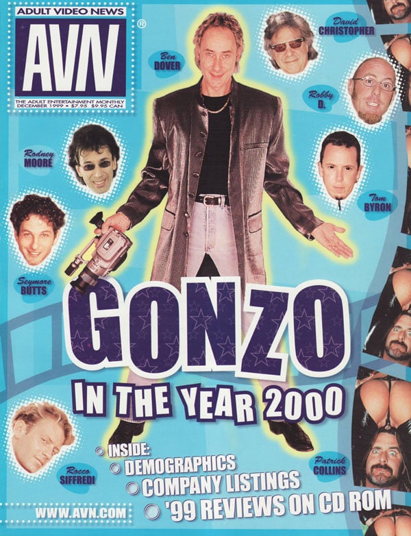 AVN December 1999 magazine back issue AVN (Adult Video News) magizine back copy gonzo in the year 2000 demographics company listings 99 reviews on cd rom rocco siffredi patrick col