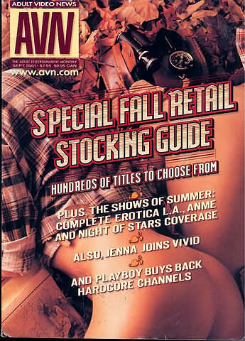 AVN (Adult Video News) September 2001 magazine back issue AVN (Adult Video News) magizine back copy 