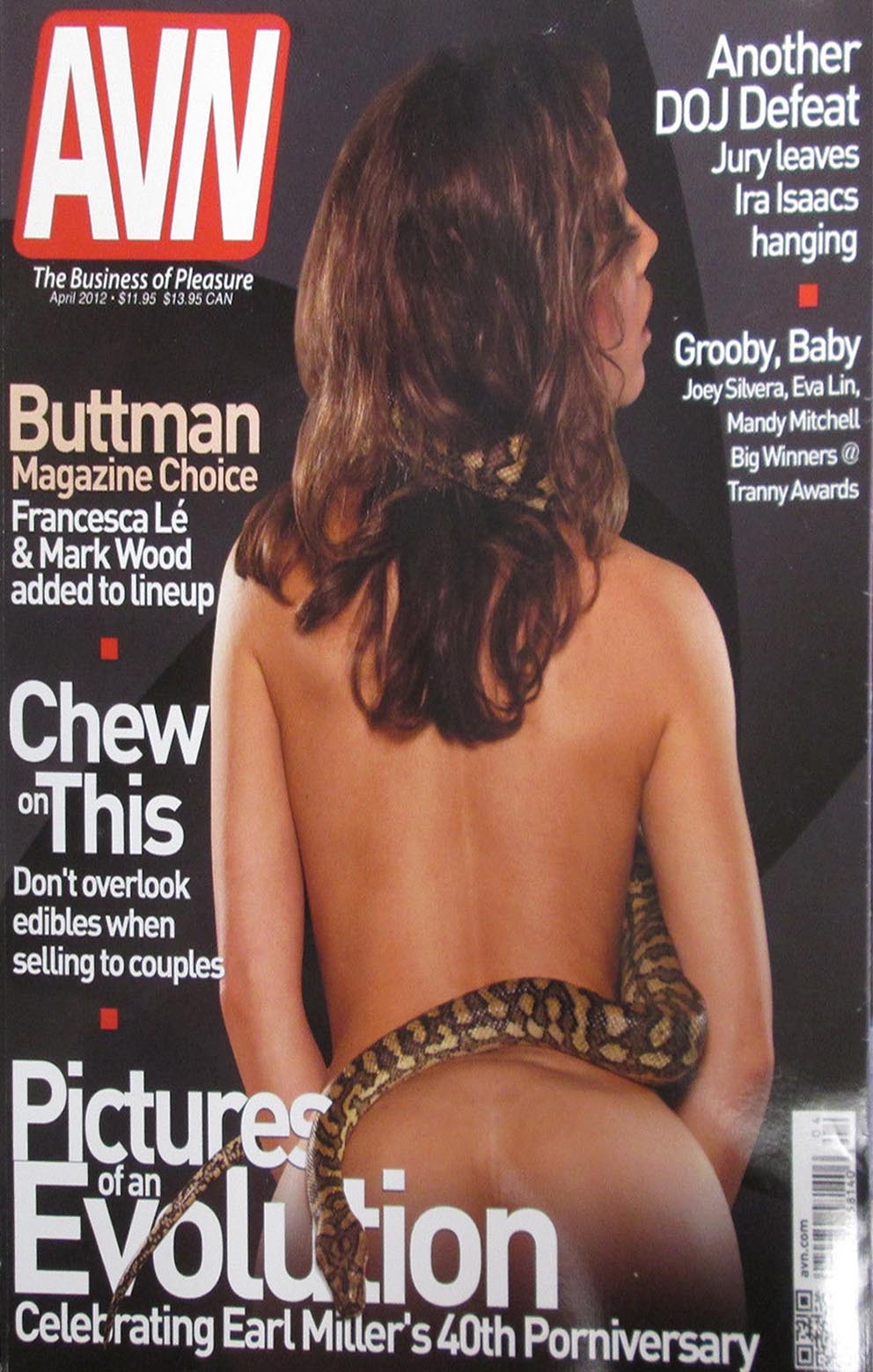 AVN (Adult Video News) April 2012 magazine back issue AVN (Adult Video News) magizine back copy 