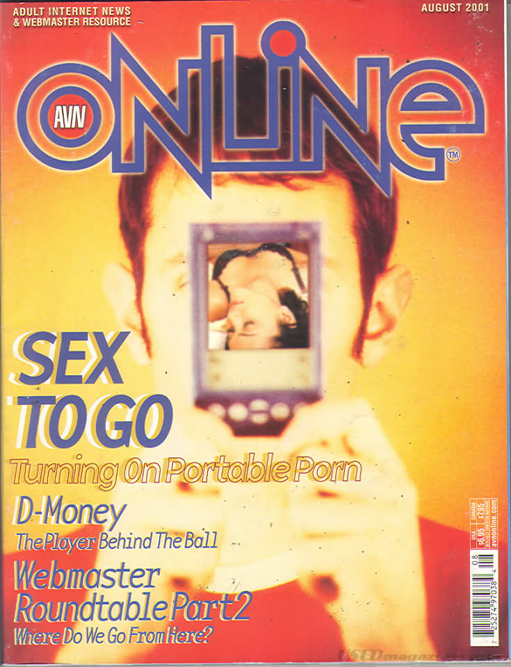 AVN Online August 2001 magazine back issue AVN Online magizine back copy 